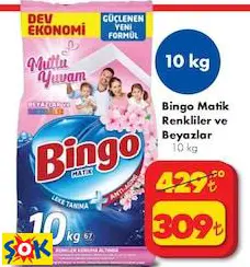 BİNGO MATİK RENKLİLER VE BEYAZLAR ÇAMAŞIR DETERJANI 10 KG